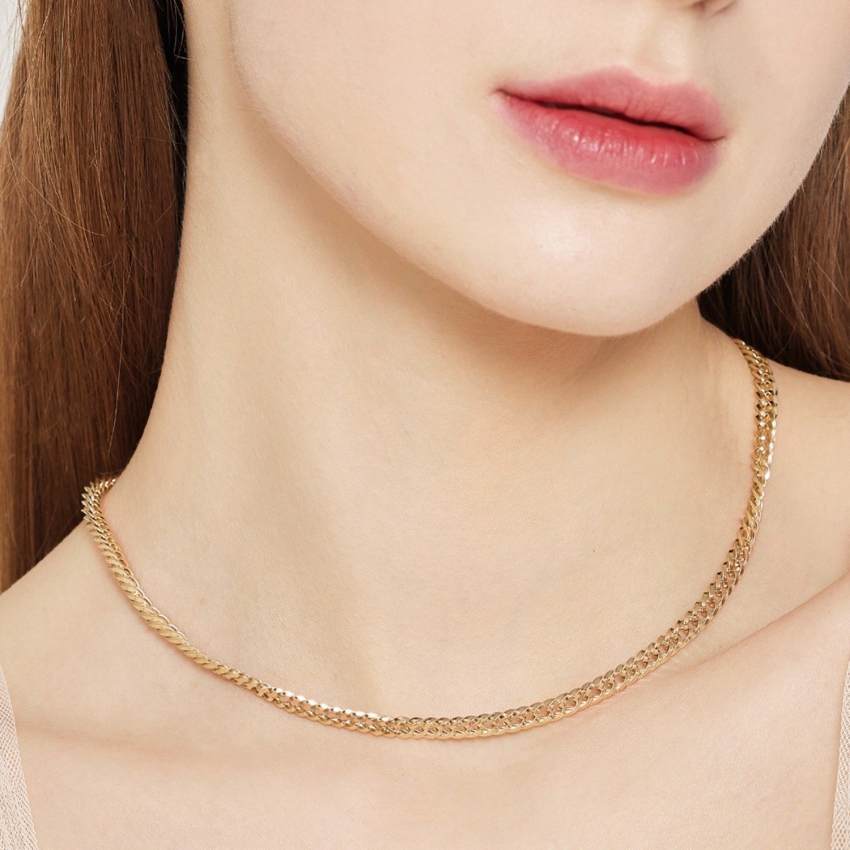 펠리체골드 18K 더블 커브 목걸이 (+쇼핑백증정) 선물 금 체인 여자친구 우정목걸이 기념일 볼드 할로우 골드 체인 2,988,460원