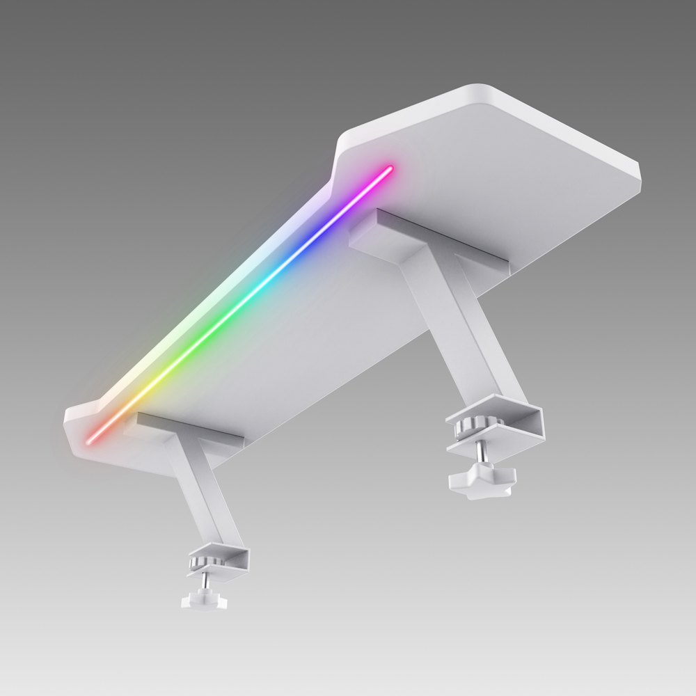 아우스 GDA-300 300폭 탈부착 모니터선반 듀얼 모니터받침대 컴퓨터 스탠드선반 LED 와이드 모니터선반 키보드수납 PC받침대, GDA300-RGB형(화이트) 48,000원