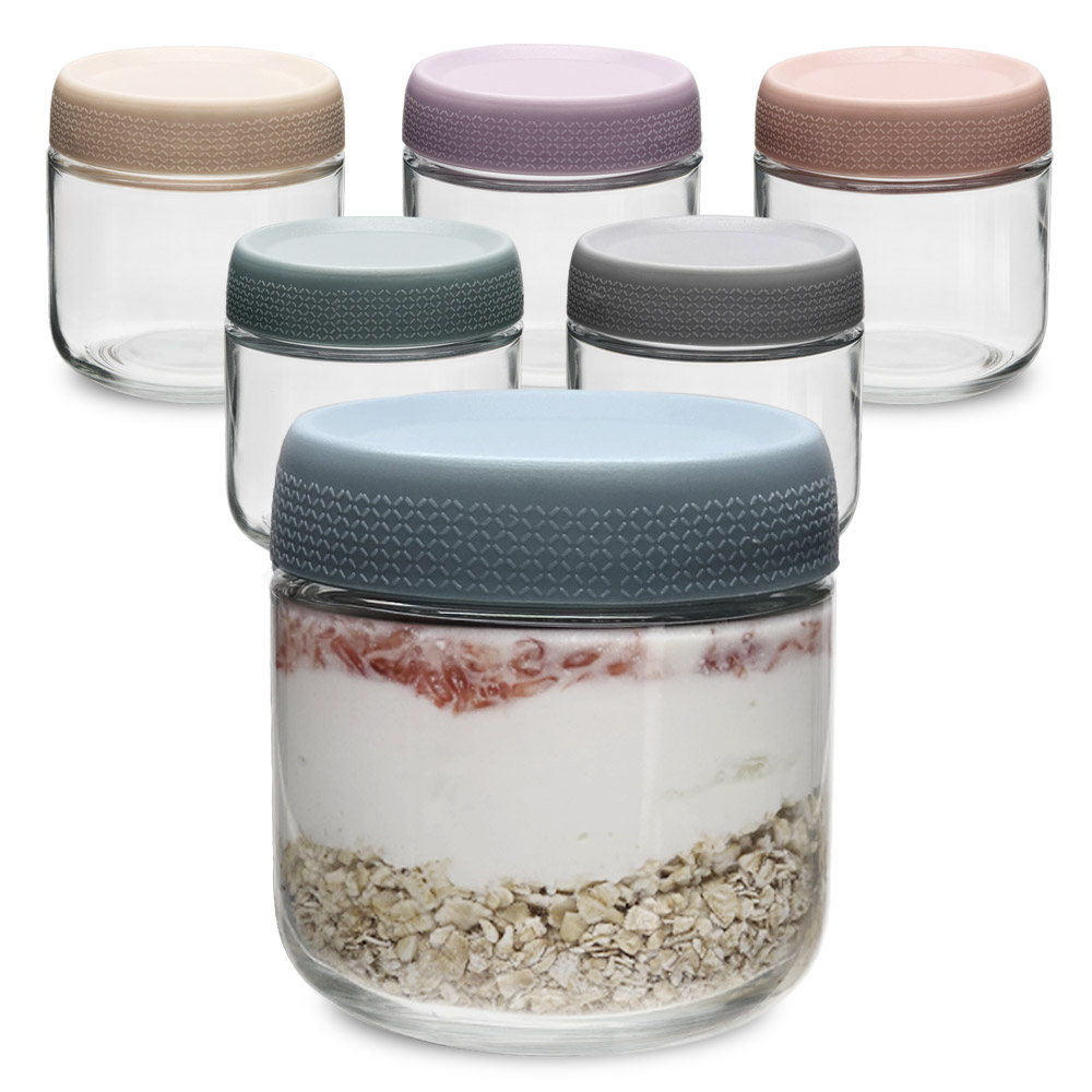 미르코리아 오나오 코코 샐러드 밀폐 유리병 300ml x 6p + 컬러 스태커블 뚜껑 6종 세트 13,240원