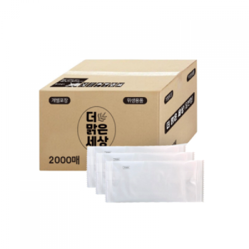 더맑은세상 무지/무인쇄 업소용 물티슈 일회용 식당물티슈 대용량 개별포장 2000매 78,980원