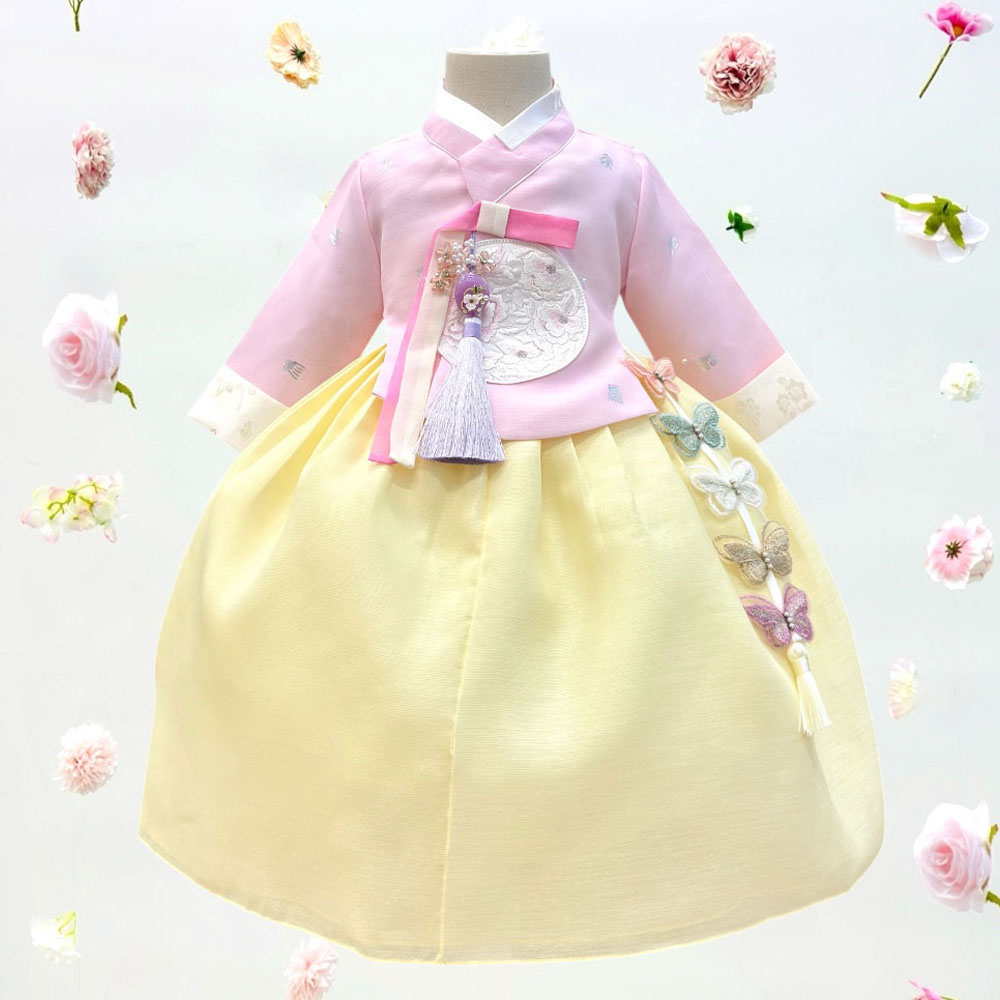 어썸한복 은람 궁중 당의 -핑크노랑 여아한복 82,500원