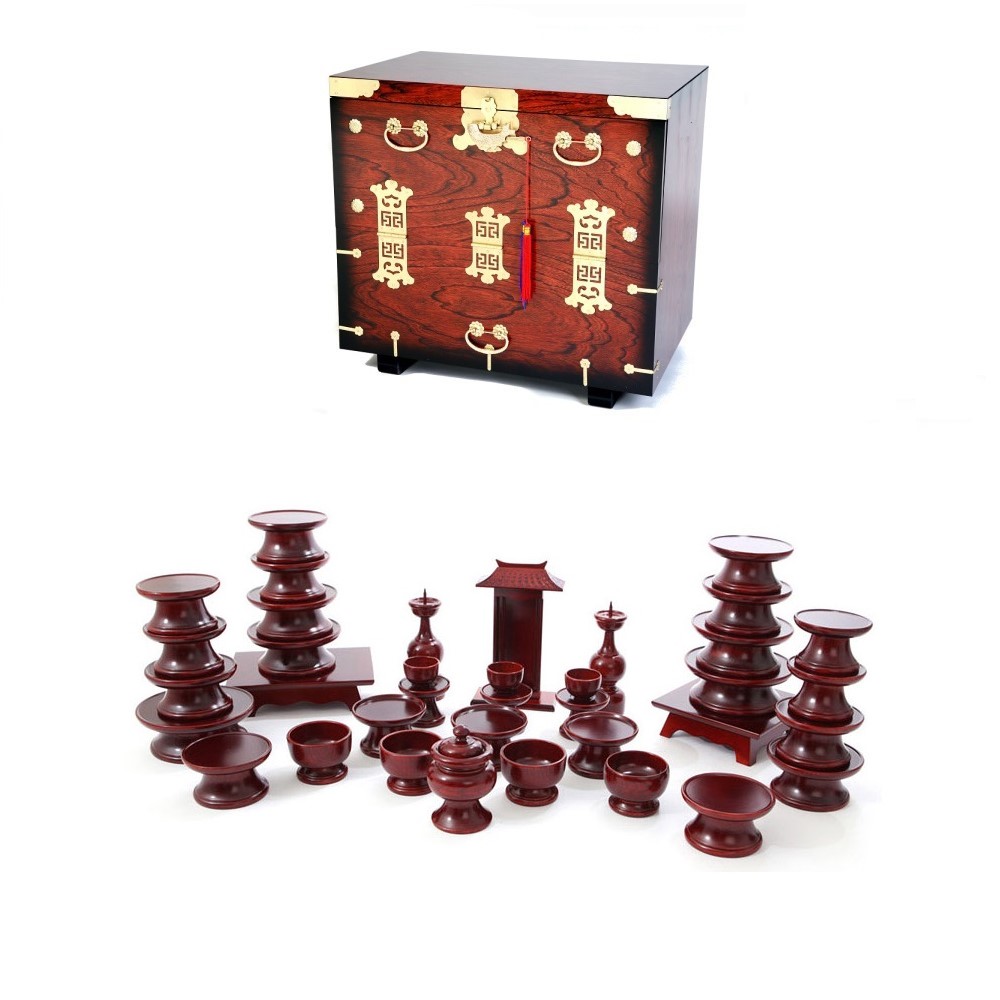 남원목기 문화재 물푸레 제기 37p + 앞닫이 제기 보관함, 1세트, 보관함 + 제기 37p 415,000원
