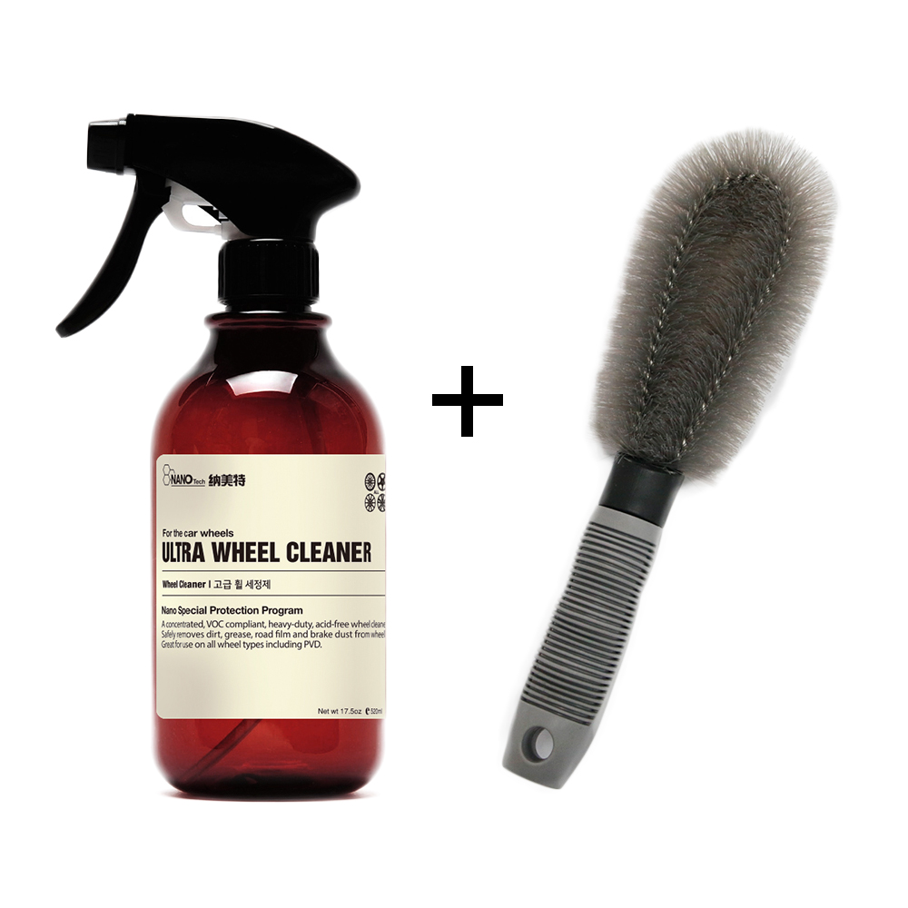 나노텍 휠 세정제 자동차 휠 클리너 + 휠 브러쉬 (수입차 OK) 520ml 14,000원