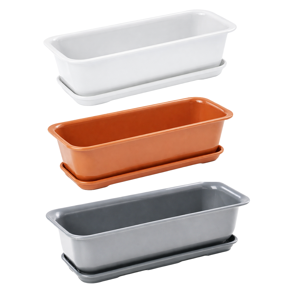 모던레시피 플라스틱 초화 박스 화분 받침 세트 베란다 텃밭 홈가드닝, 1개, 브라운 13,900원