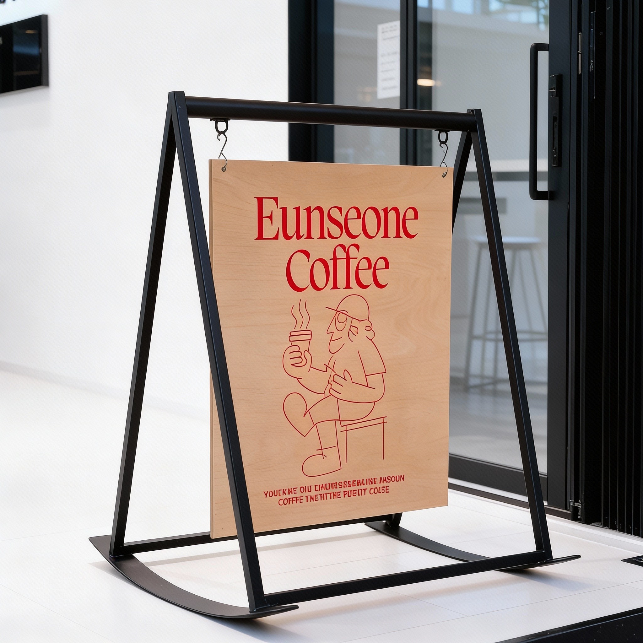 입간판 철제 스탠드 배너 카페 매장 간판 현판, 화이트, 1개 215,000원