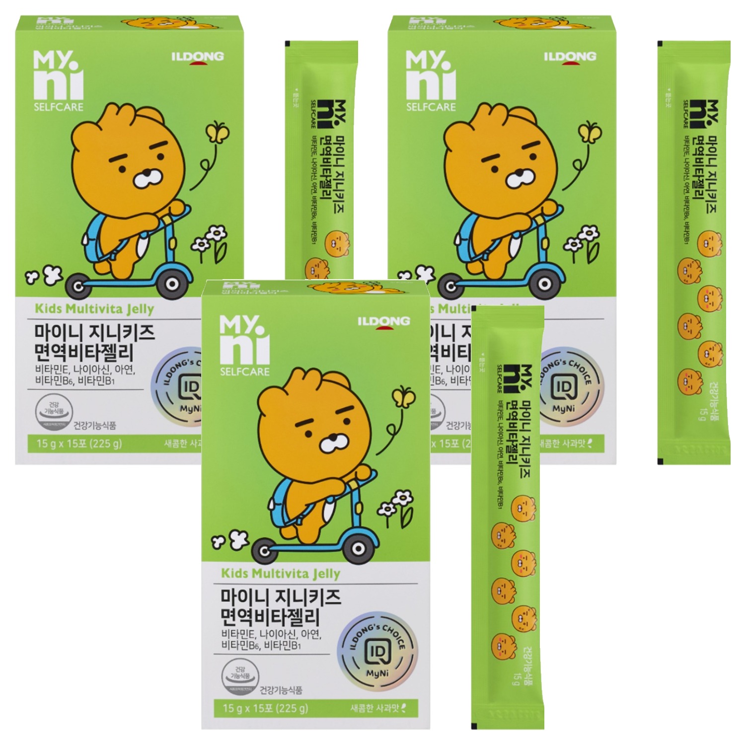 마이니 지니키즈 면역 비타젤리 15p, 225g, 3개 39,700원