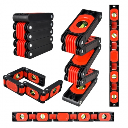 관절형 접이식 자석 수평계 - 5단 알루미늄 자 - 45도, 90도 180도 다각도 측정 27,500원