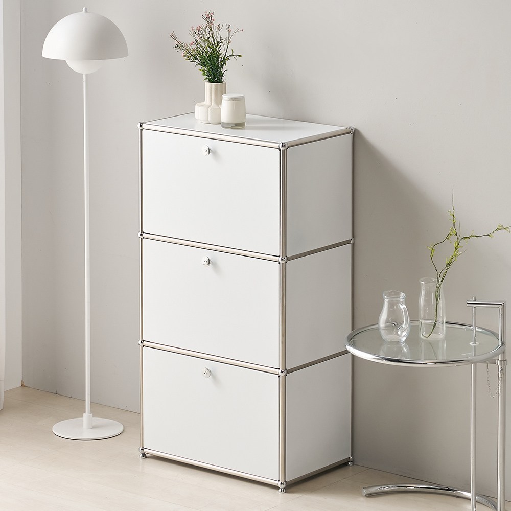 파스코 모듈 3단630수납장 3도어 YJ-P842 미드센츄리인테리어 모듈수납장, YJ-P842블랙 359,000원