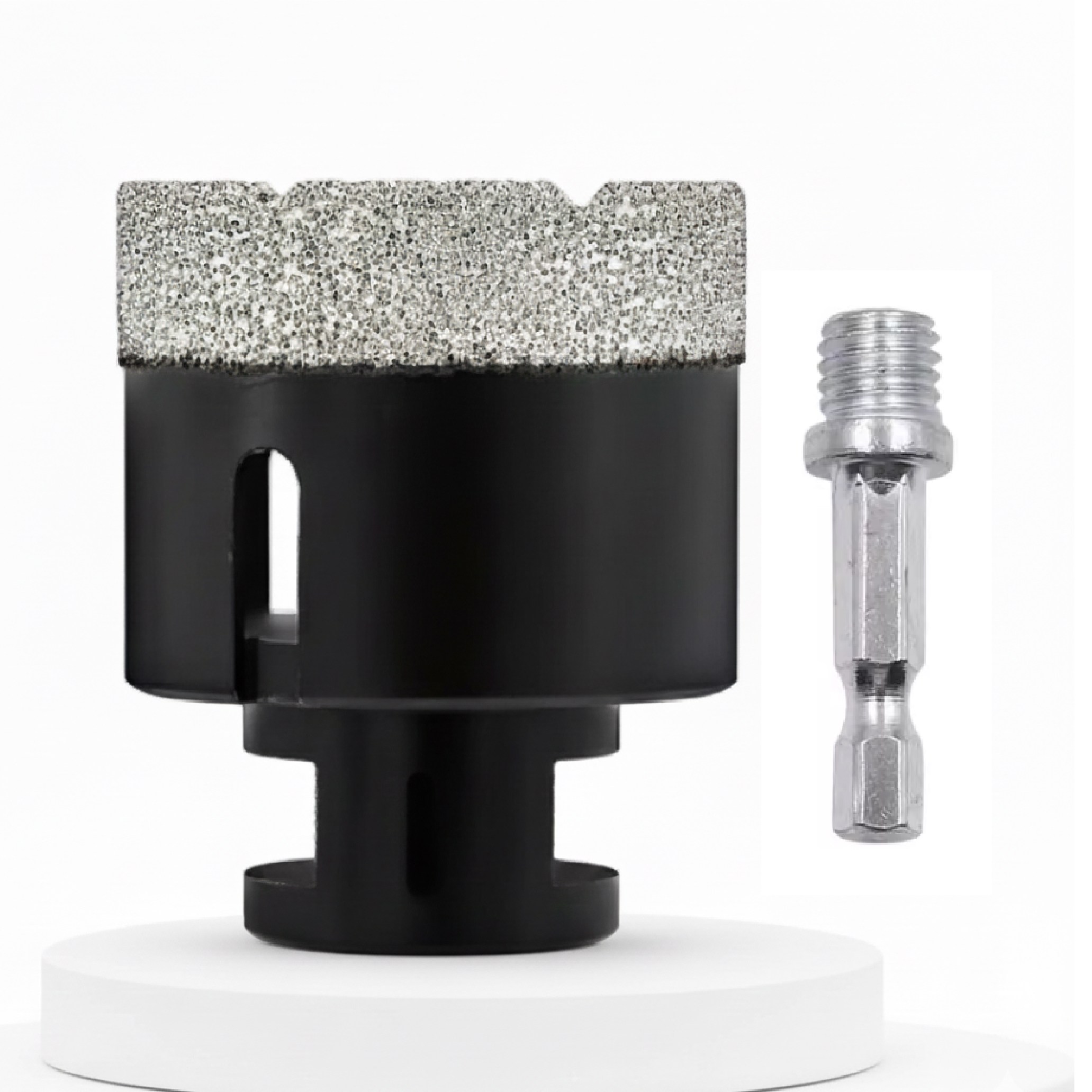 플로메리아 고강도 다이아몬드 홀쏘 60mm M10 그라인더용 융착 코어 비트 포세린 대리석 타일 도자기 구멍 기리 유리 홀커터 홀소, 1세트 40,900원