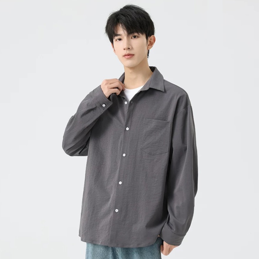 IEDUOS남성 데일리 루즈핏 캐주얼 긴팔 셔츠 남성 편안한 속박감 없는 비즈니스 셔츠 20,350원