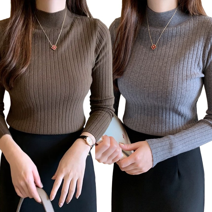 라온투유 슬림 반폴라 골지니트 2종 17,980원