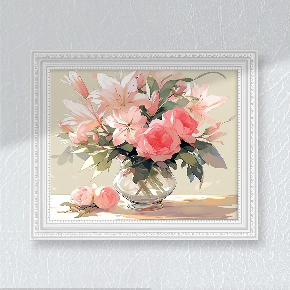 유리병카라 꽃그림 화병 분홍 카라꽃 봄 DIY 그림그리기 명화 셀프 인테리어액자 캔버스 유화세트 13,900원