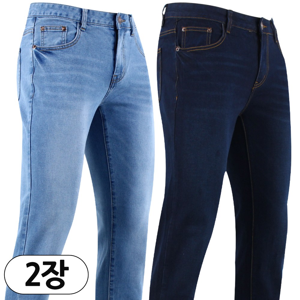 2장 [더빅보스] 남성용 SA 사계절 스테디 슬림 청바지 _ 남자 데일리 국민청바지 스타일리쉬한 캐주얼 스판 데님 B2286 46,800원