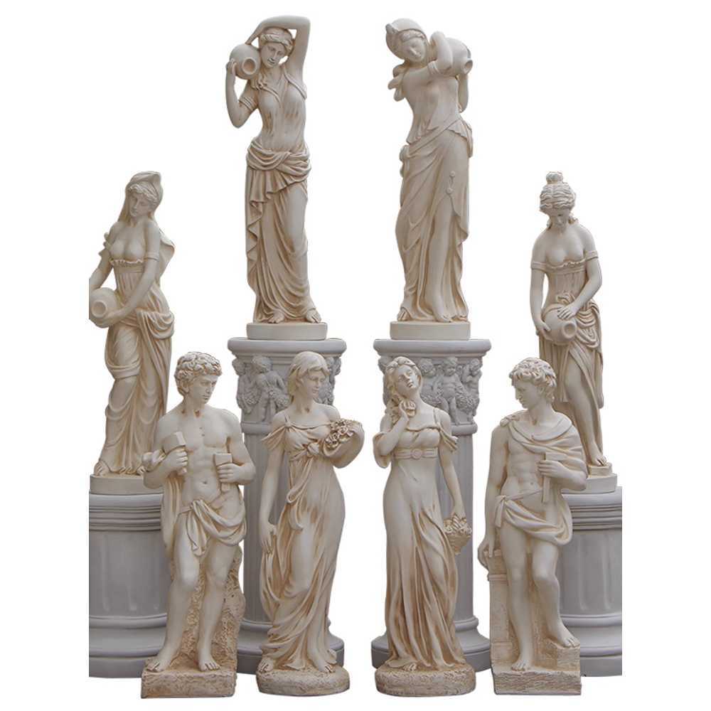 J2K 대형 여신 공원 조형물 석고 예술 정원 야외 장식, 128cm (꽃+45 받침대/빈티지 화이트) 281,200원