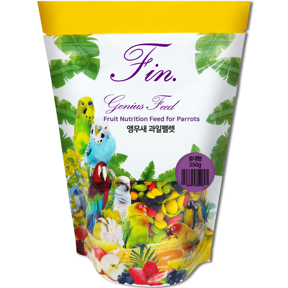 Fin 지니어스피드 후르츠뉴트리션 중대형 앵무새 과일펠렛 사료, 350g, 1개 5,130원