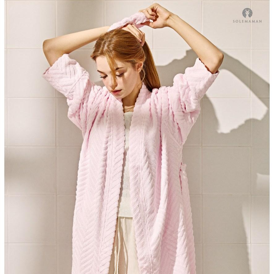 파스텔 헤링본 샤워가운 천연 대나무 100% 국내생산 프리미엄 호텔가운 생일/집들이/선물, 1개, 핑크 92,200원