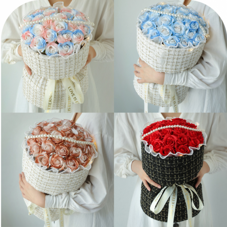 HPS 비누 꽃다발 비누꽃 졸업식 발렌타인데이 기념일 선물 답례품 조화, 핑크, 1개 30,550원