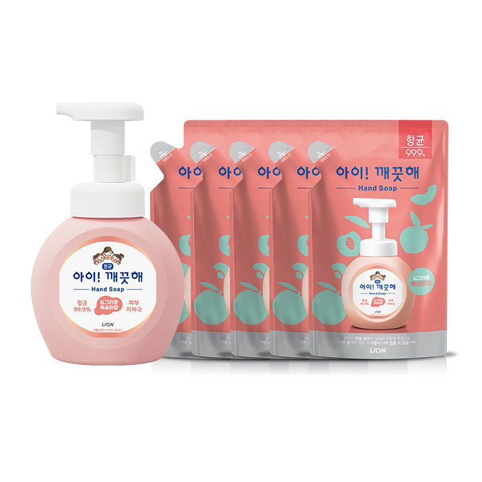 아이깨끗해 핸드워시 모이스처 250ml용기x1개+200ml리필x5개, 1개 13,500원