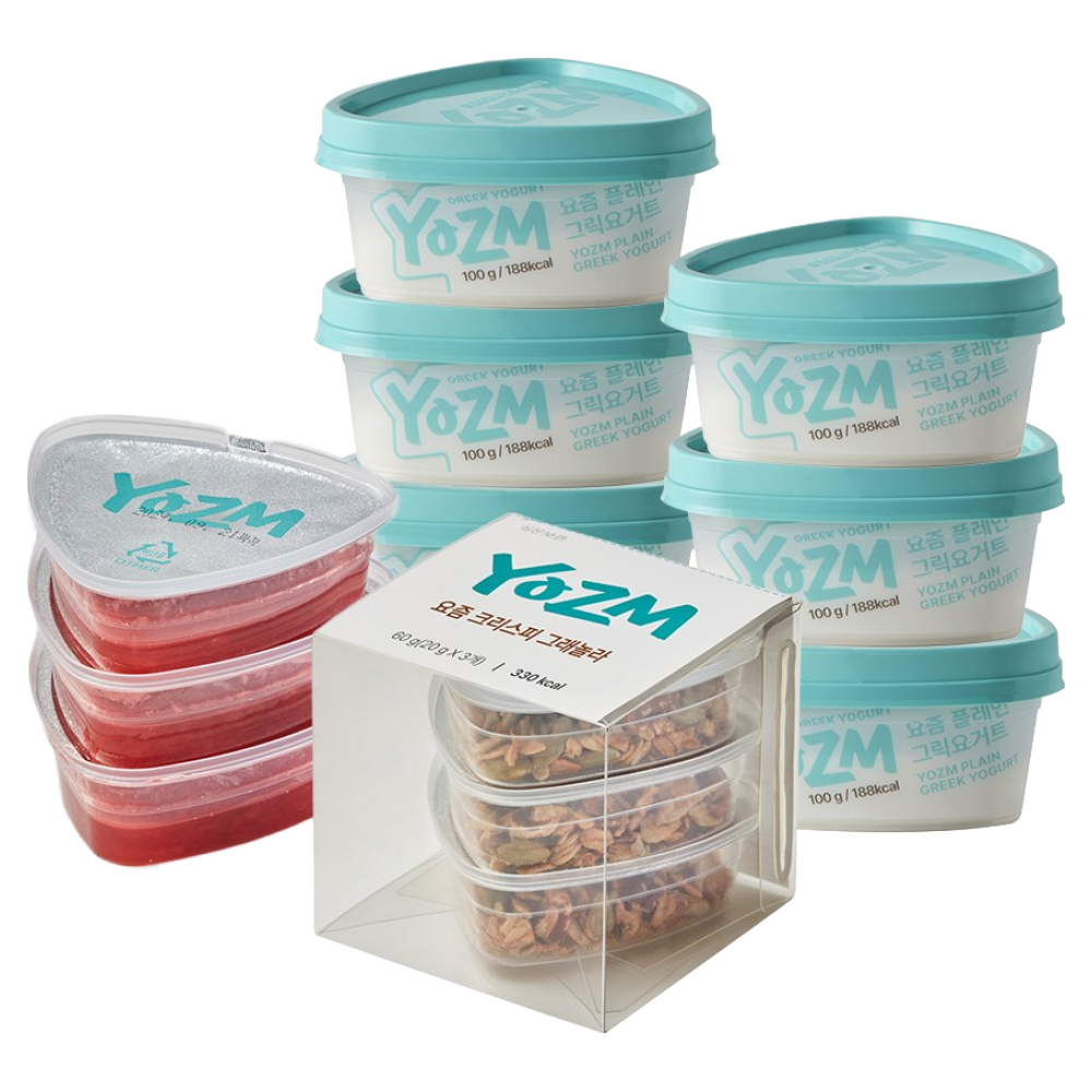 요즘 플레인그릭요거트 6개+콩포트(딸기,크리스피그래놀라) 2개, 1개, 600g 27,900원