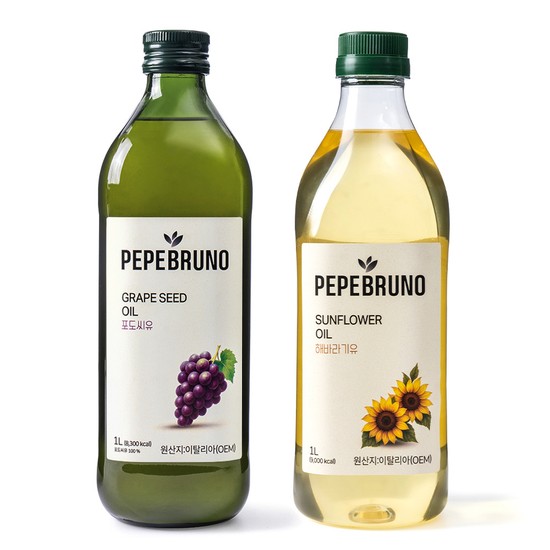 페페브루노 포도씨유 1L x1병 해바라기씨유 1L x1병 세트 17,900원