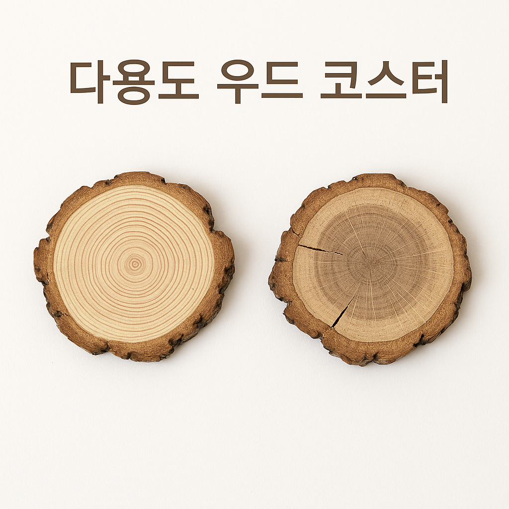 포디케이 다용도 우드 코스터 원목 컵받침 이색 컵받침 나무 컵받침, 3개, 소나무 16,900원