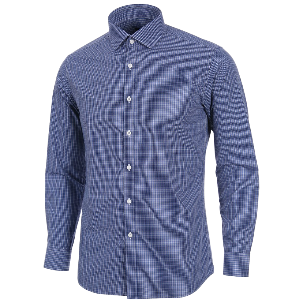 엘르 남성 미니체크 네이비 슬림핏 긴팔셔츠 32802 25,000원