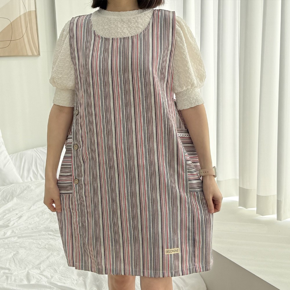 데코나인 레인보우 예쁜 선생님 어린이집앞치마 유치원 빅사이즈 원피스 체크 18,900원