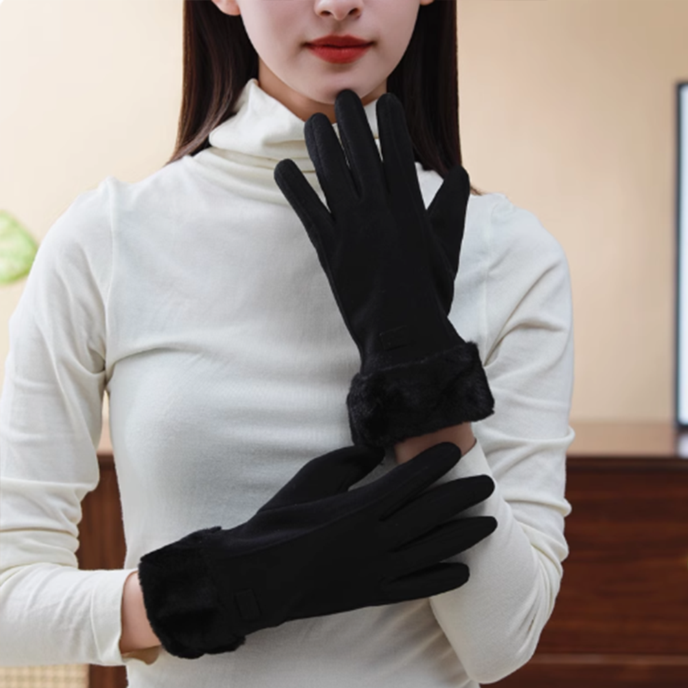 슈아미 따스한 심플 퍼 여성 장갑 기모 스마트폰 터치 방한 기모, 현재가 8,200원