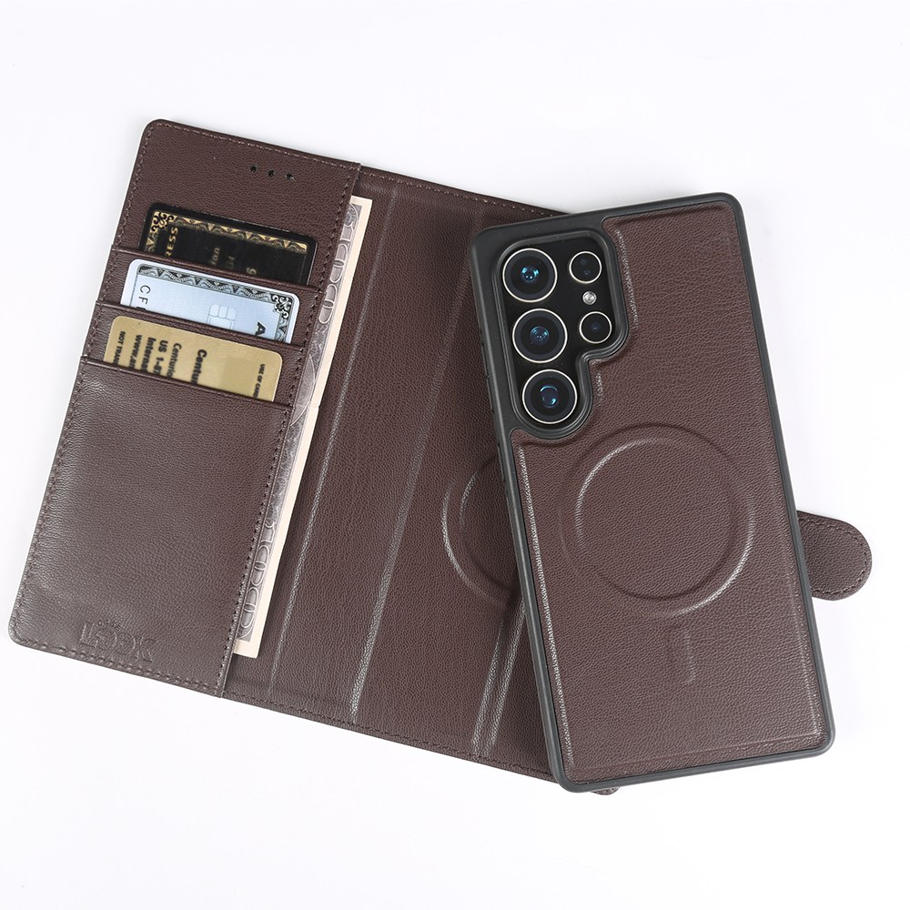 케이스룩 갤럭시 S25 울트라 다이어리형 프리미엄 브라운 고급 가죽 카드 지갑 초강력 맥세이프 N52 케이스 27,900원