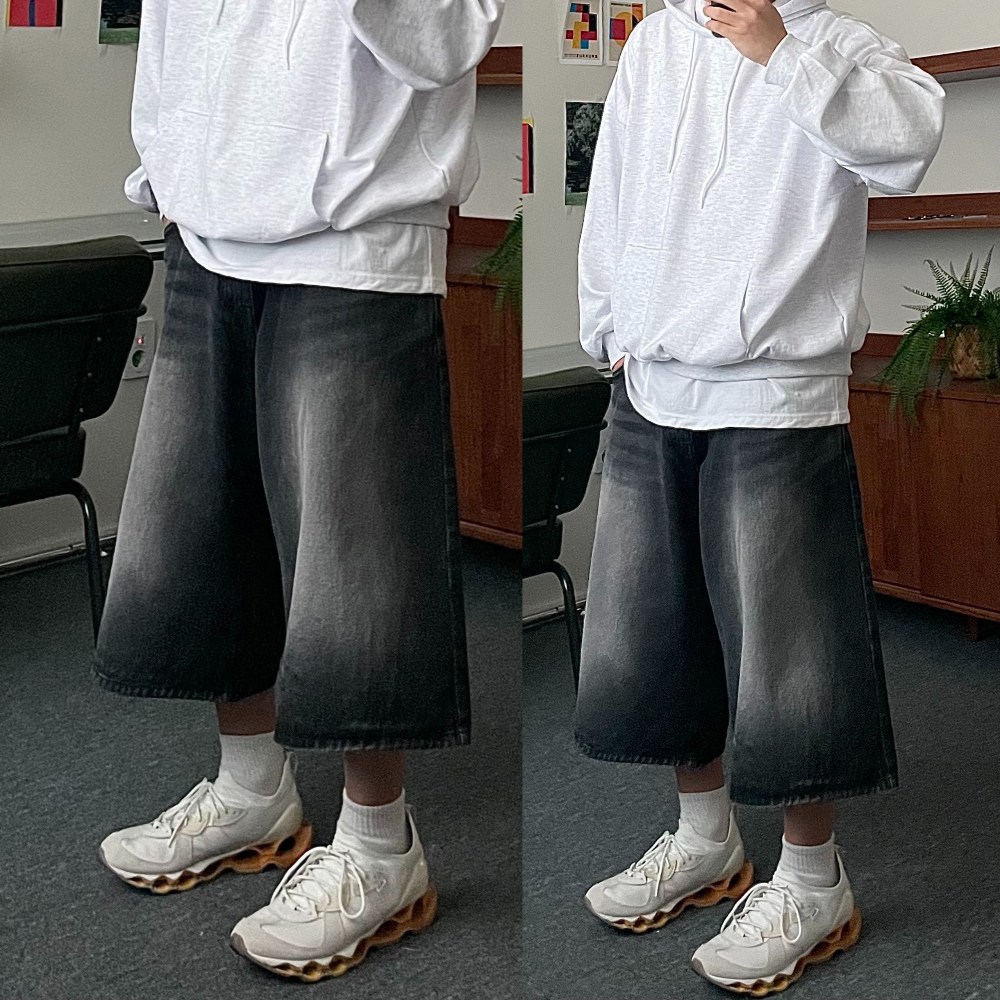 르위 오버핏 워싱 버뮤다팬츠 벌룬 와이드 여름 반바지 빅사이즈 39,900원