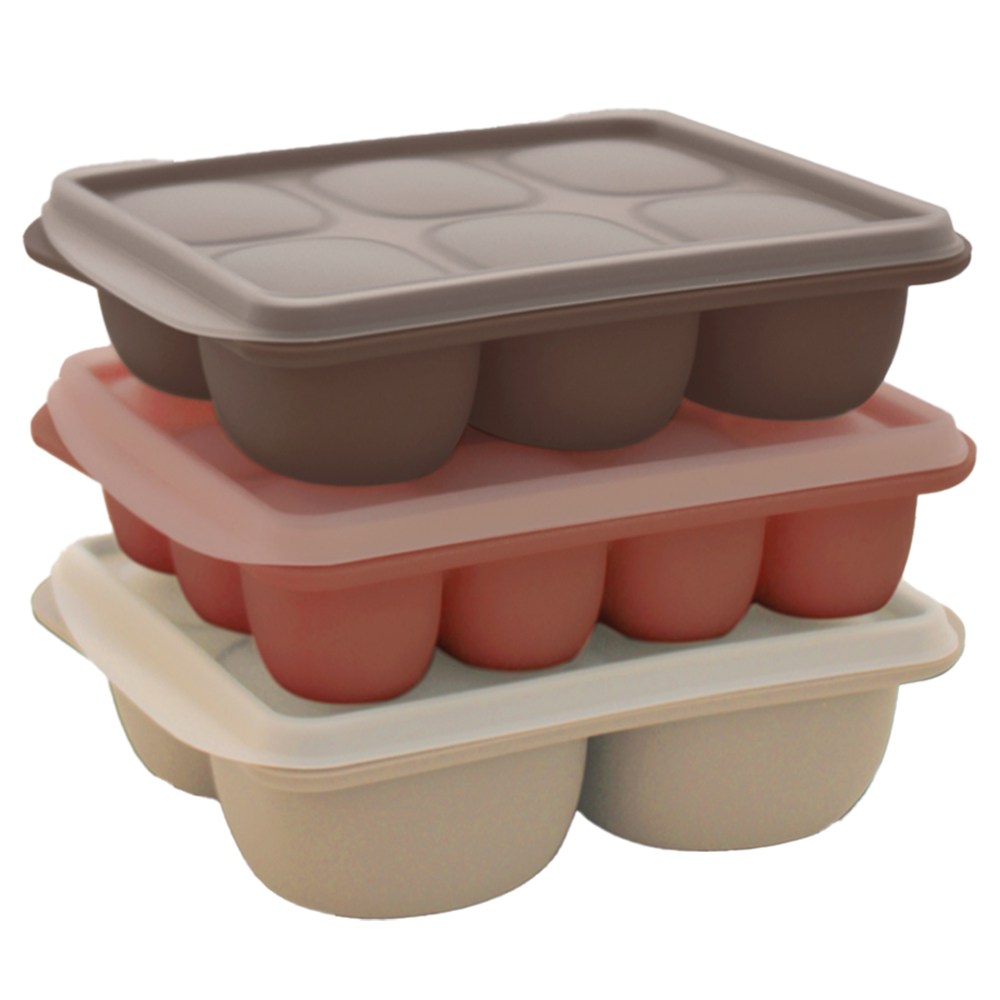 실리샵 국산 플래티넘 실리콘 이유식큐브 4구 (뚜껑포함) 얼음틀 냉동용기, 1개, 큐브4구 더스티핑크, 360ml 12,900원