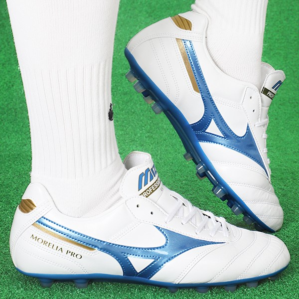 미즈노 축구화 모렐리아 2 프로 AG 캥거루가죽 화이트-블루 로고 인조잔디용 121,000원