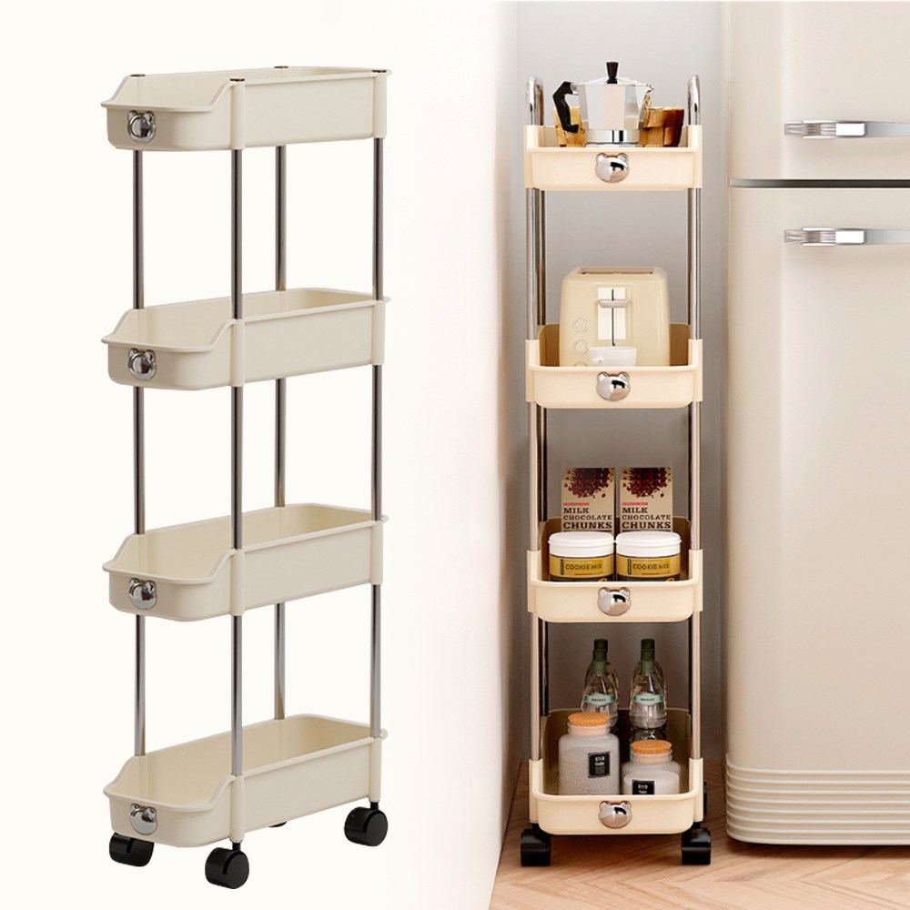 꼬닥몰 틈새선반 이동식 트롤리 슬림선반 세탁실수납장 44,800원