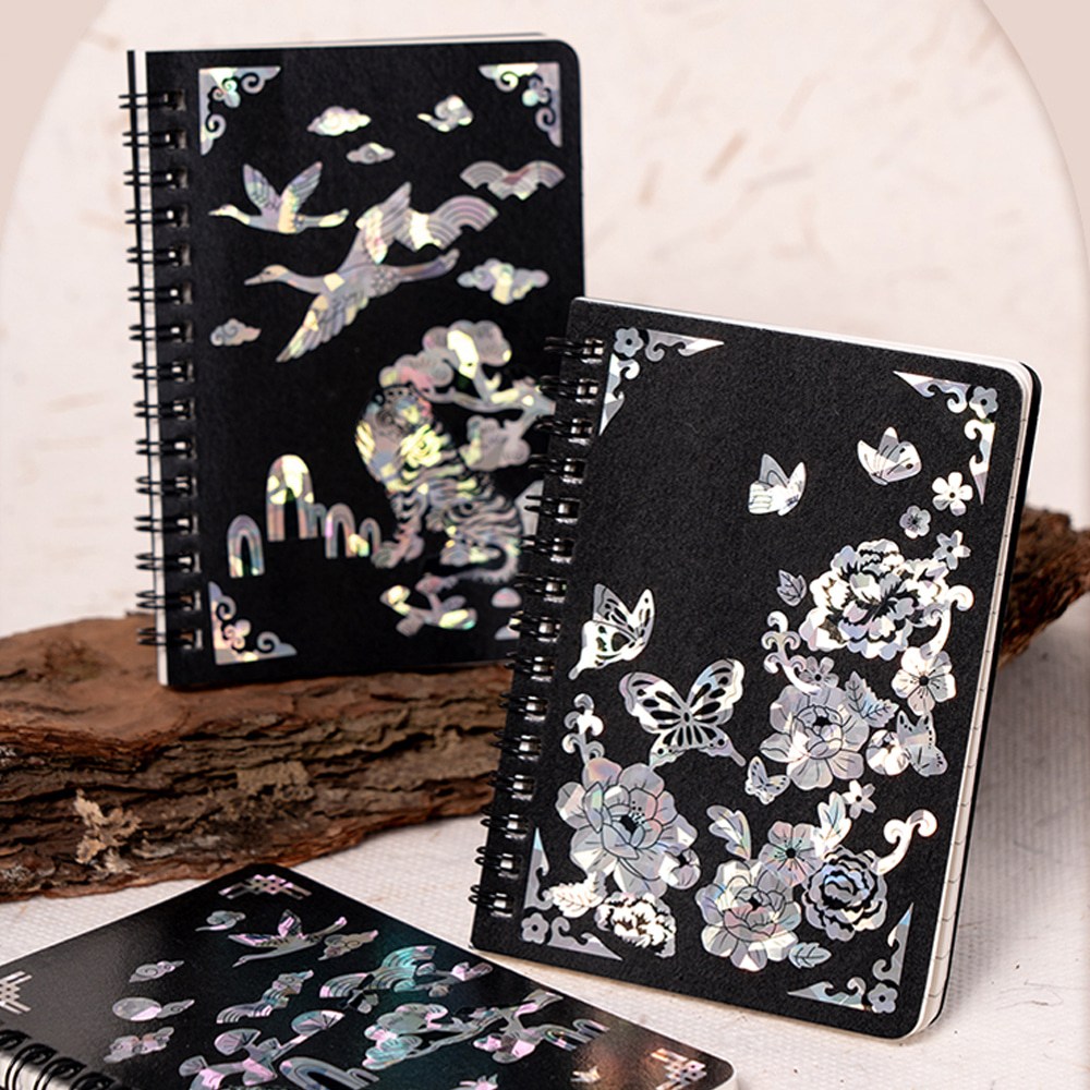 자개공예 전통공예품 자개스티커수첩 한국전통기념품 선물 전통체험, 모란과나비 4,900원