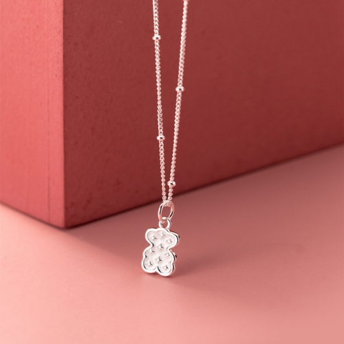 에르모사제이 N068 실버 925 플랫 베어 도트 곰돌이 펜던트 은 목걸이 44,900원