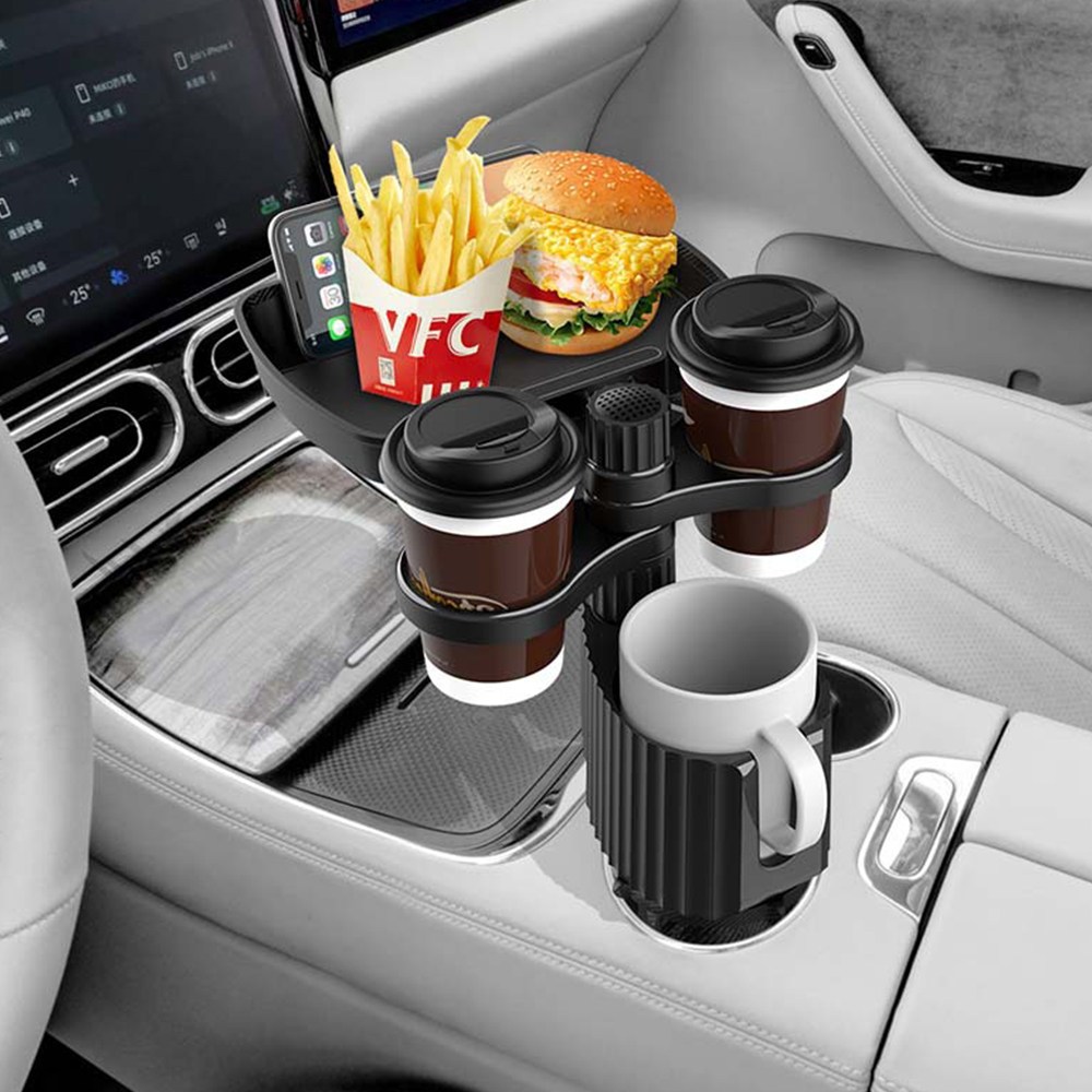 에어카 차량용 3in1 트랜스폼 트레이 일체형 컵홀더, 블랙, 1개 17,560원