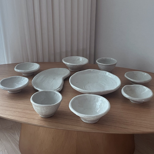 도자기가 수공예 한식기 이천도자기그릇 고백자 2인 그릇세트 10P 110,000원