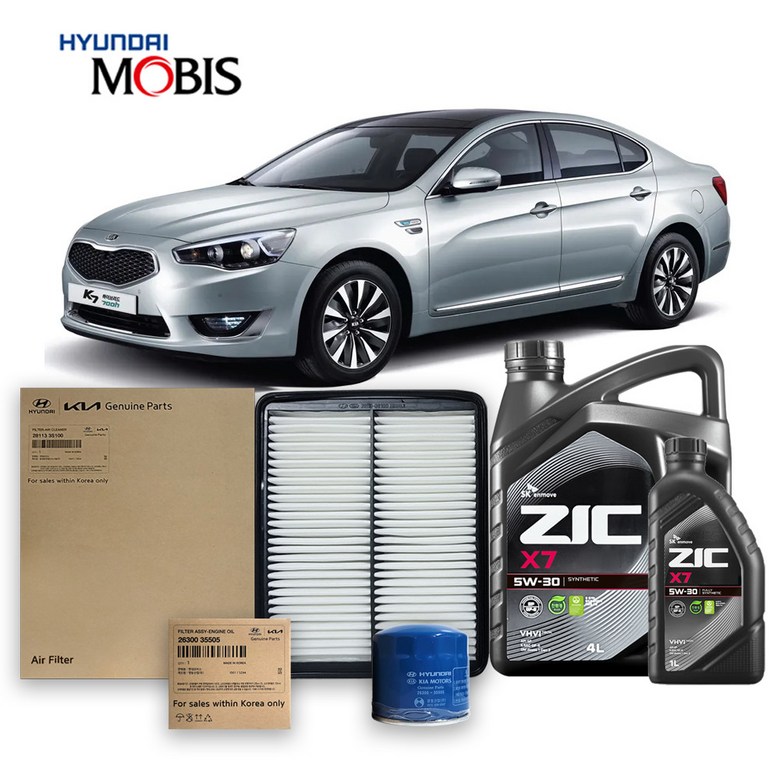 더뉴 K7 1세대 (12-15년식) 2.4 가솔린 순정필터+지크오일 5W30 3종, 1개 71,010원