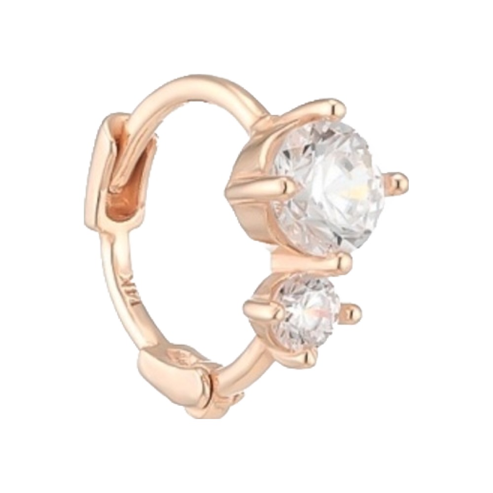 로이드 여성용 더블 스톤 14K 골드 원터치 반쪽 링귀걸이 + 쇼핑백 99,000원