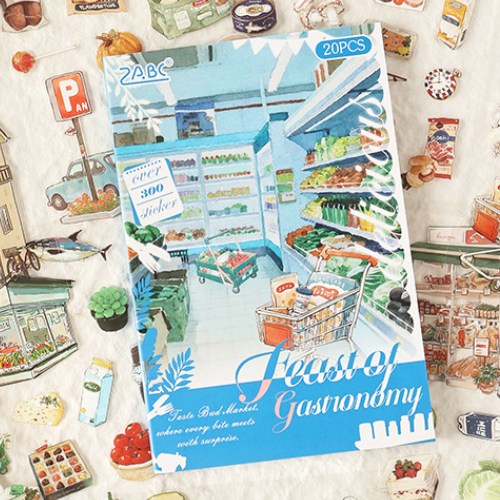 앨리스앤 빈티지 다꾸 조경 스티커북 맛있는 시간, 1개, 마트 (HR066) 7,300원