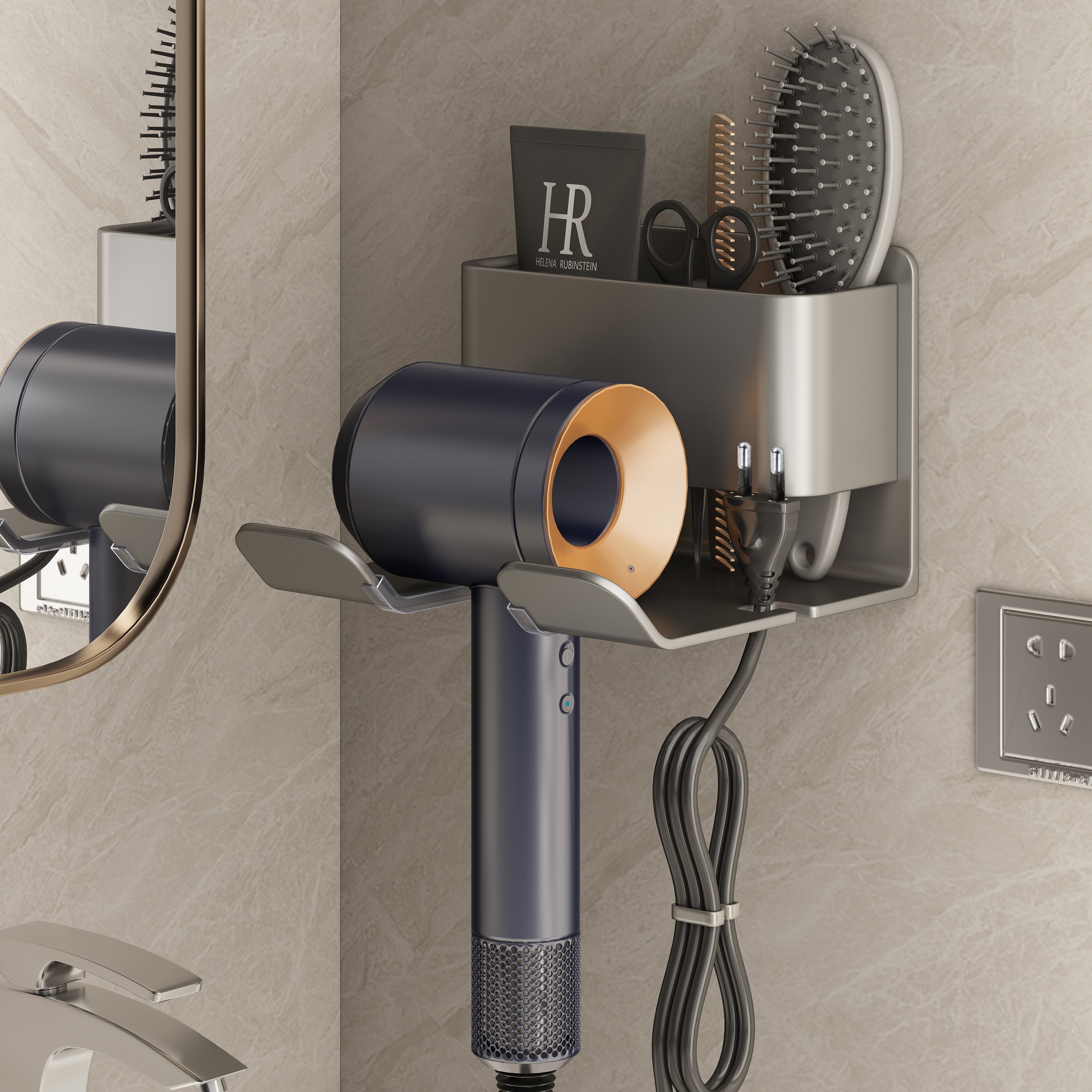 에스위두 무타공 수납형 강력접착 드라이기 거치대 12,980원