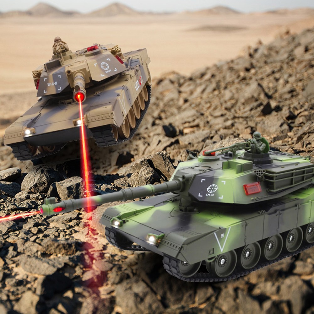 에이브람스 배틀 탱크 2.4Ghz 적외선포 라이트 사운드 무선조종 RC카 장난감 48,600원