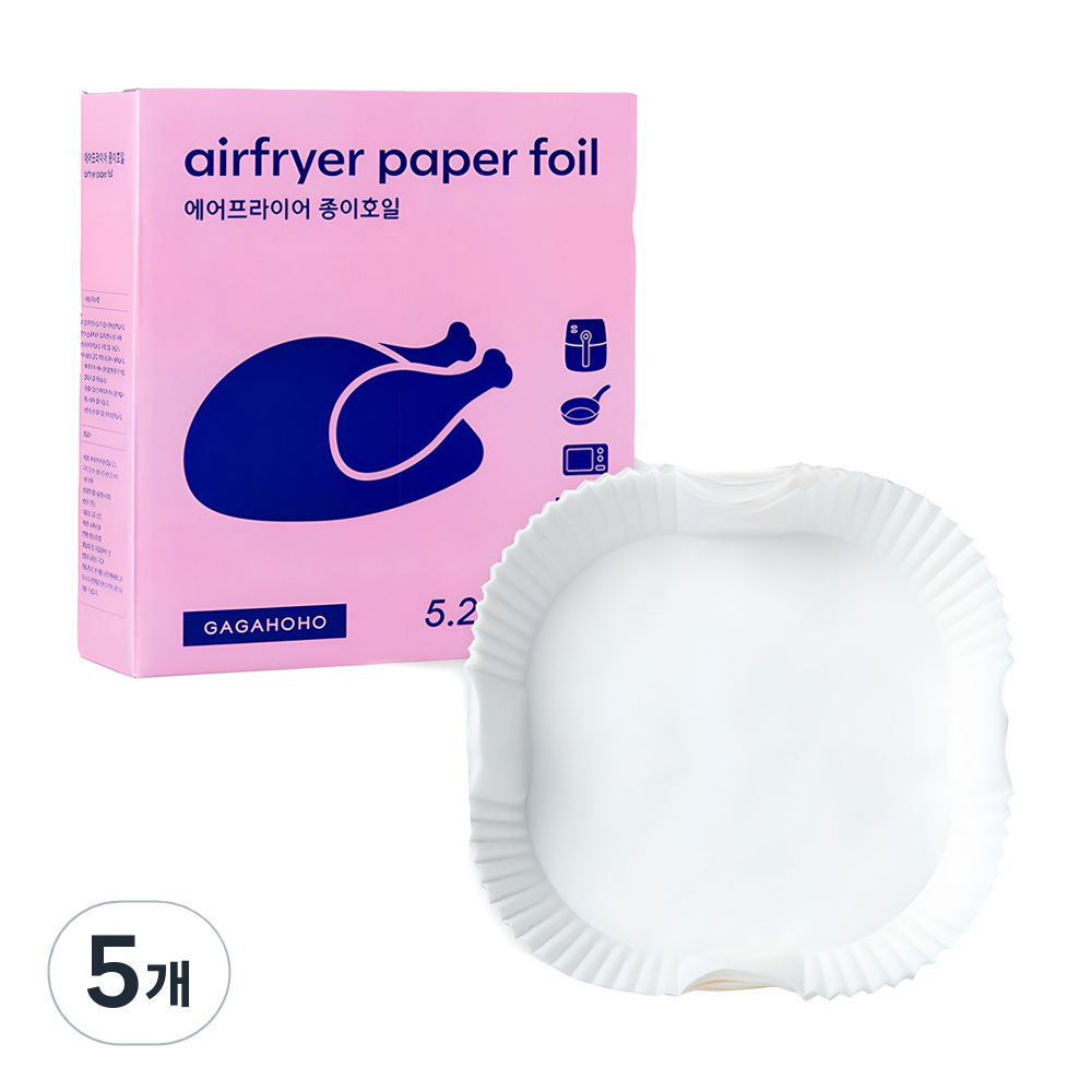 가가호호 에어프라이어 종이호일 사각 접시형 5.2L, 90개입, 5개 43,950원