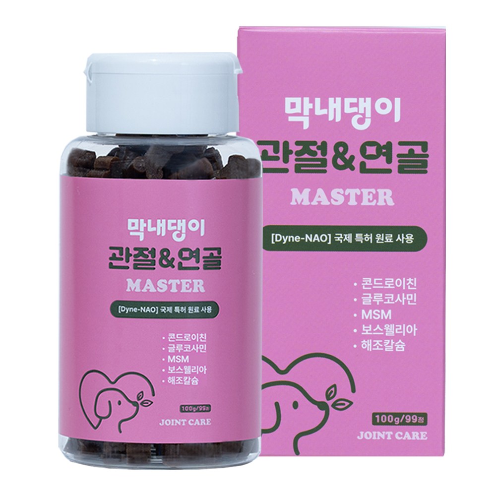 강아지 관절영양제 고함량 슬개골 탈구 예방 콘드로이친 막내댕이 관절&연골 마스터 100g, 1개, 뼈/관절강화, 99정 22,900원