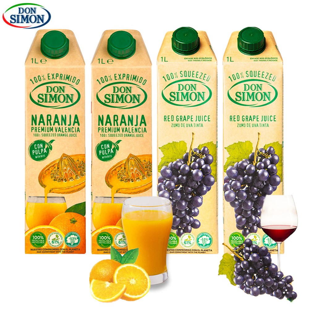 예이니식품 돈시몬 착즙주스 오렌지1L 2개+적포도1L 2개 (총4개) 음료수생과일어린이 24,280원