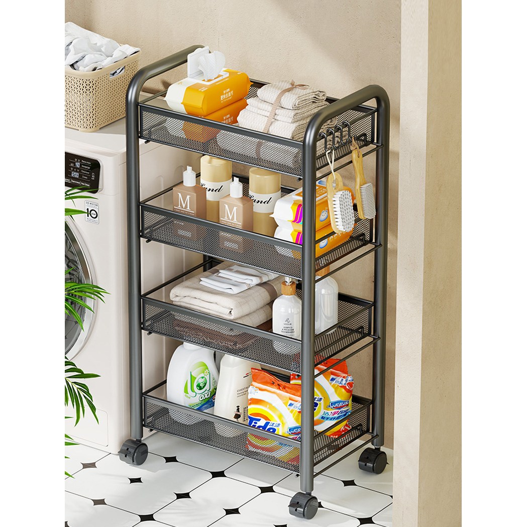 TN77 이동식 철제 수납선반 바구니정리대 주방 욕실 거실 다용도 트롤리 26,500원