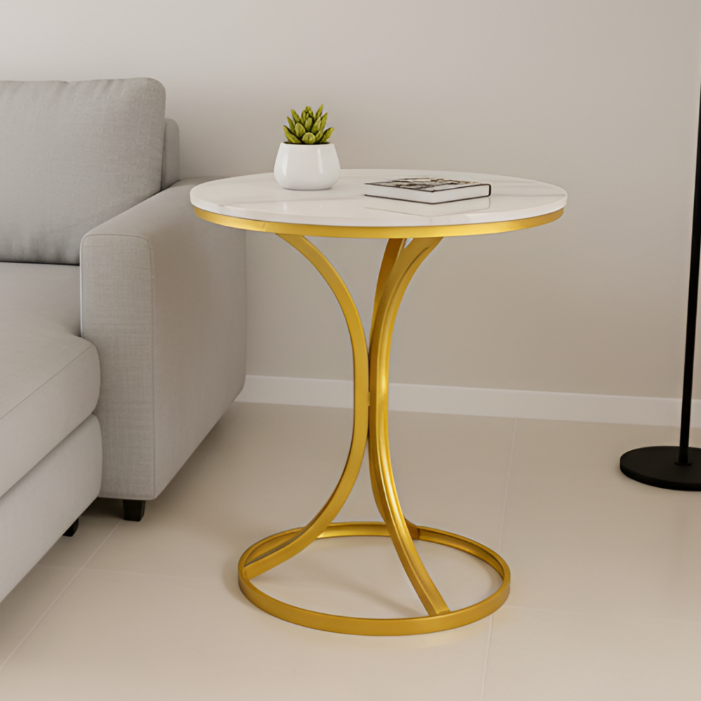 체리닷컴 잘록한 세라믹 거실 카페 원형 티테이블, 골드 B 119,000원