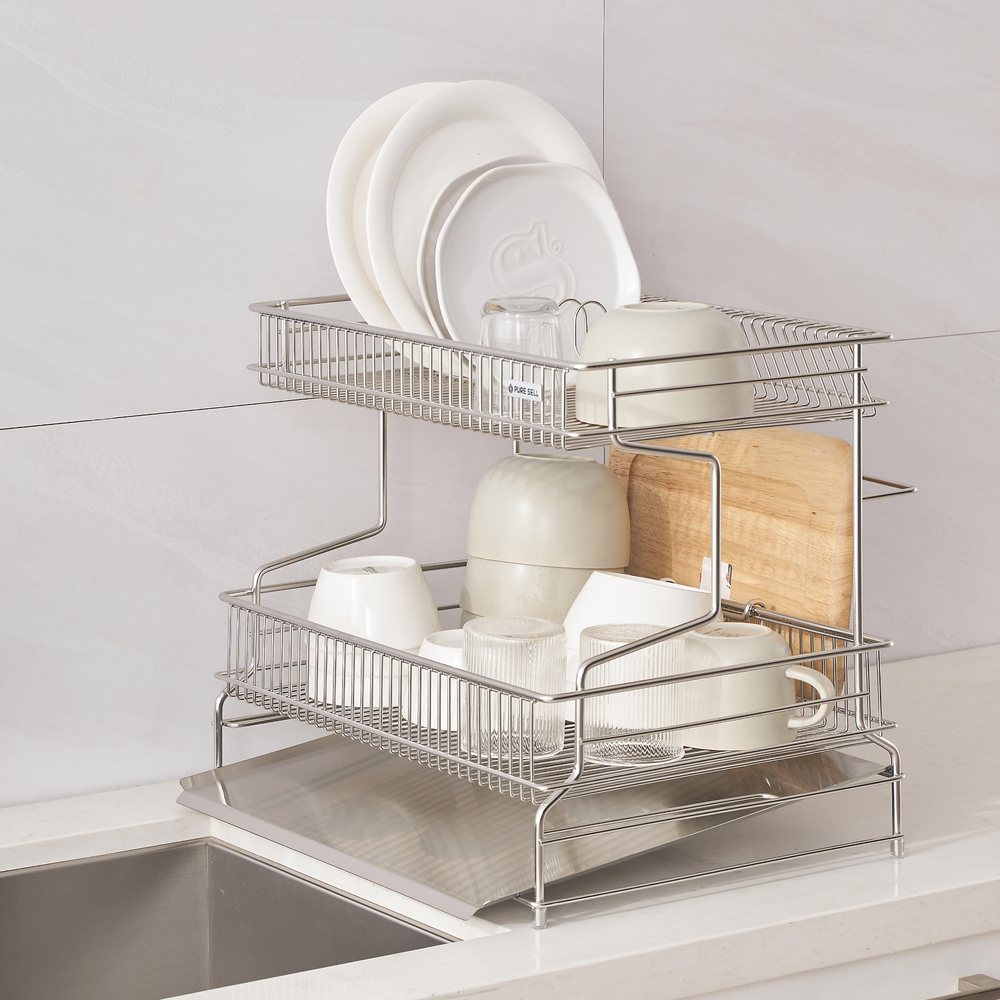 퓨어셀 프리미엄 304 올스텐 물빠짐 식기건조대 B 정면 경사형 109,900원