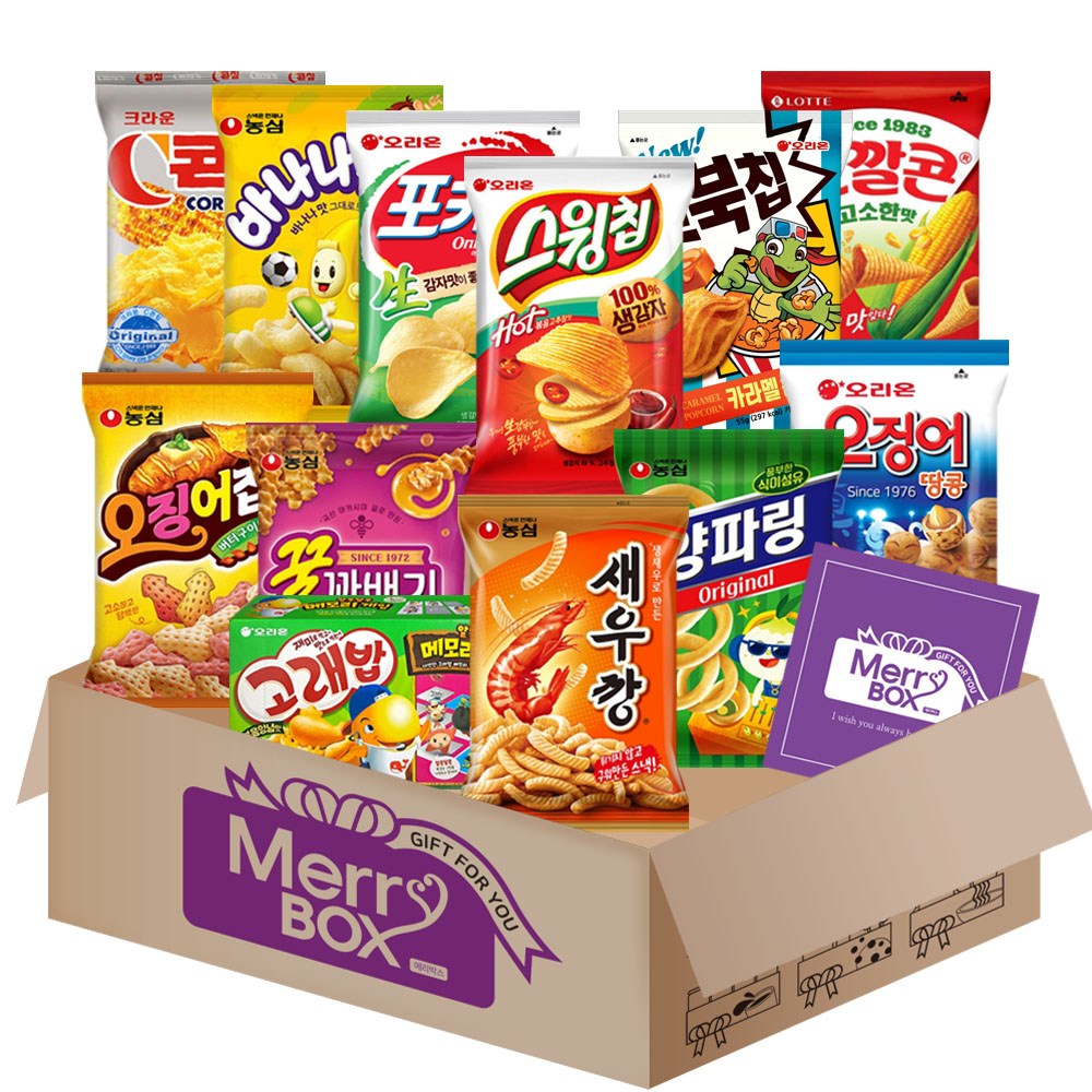 스낵세트 12종세트 4호(새우깡+꿀꽈배기+오징어집+바나나킥+양파링+치토스+스윙칩+포카칩+오징어땅콩+나쵸오리지날+콘칩+꼬깔콘고소한)+메세지카드, 1박스, 1개 21,800원