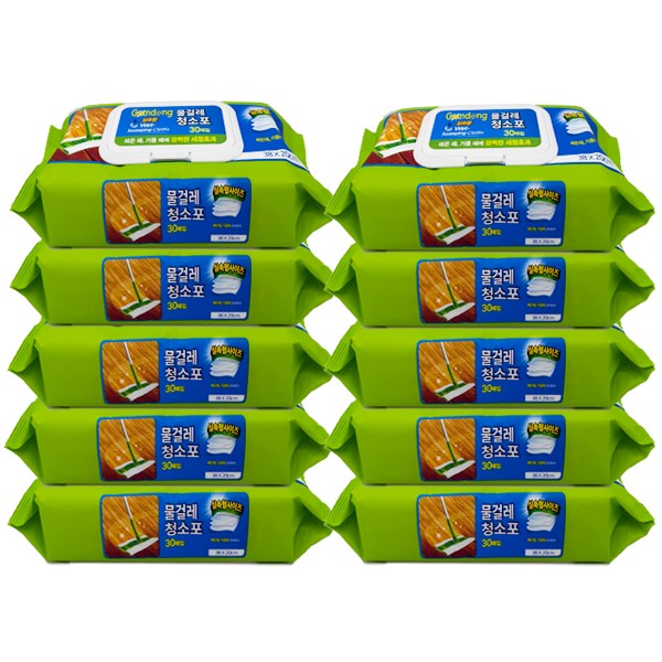 홈인더스트리 물걸레청소포 실속형 대형 30매, 10개 15,570원